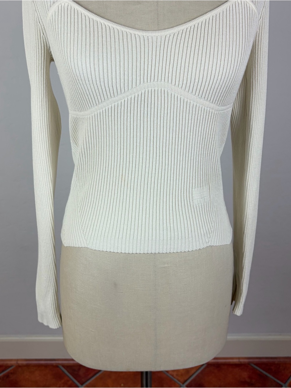 Frame Ivory Ribbed Knit Top - Picture 5 of 9